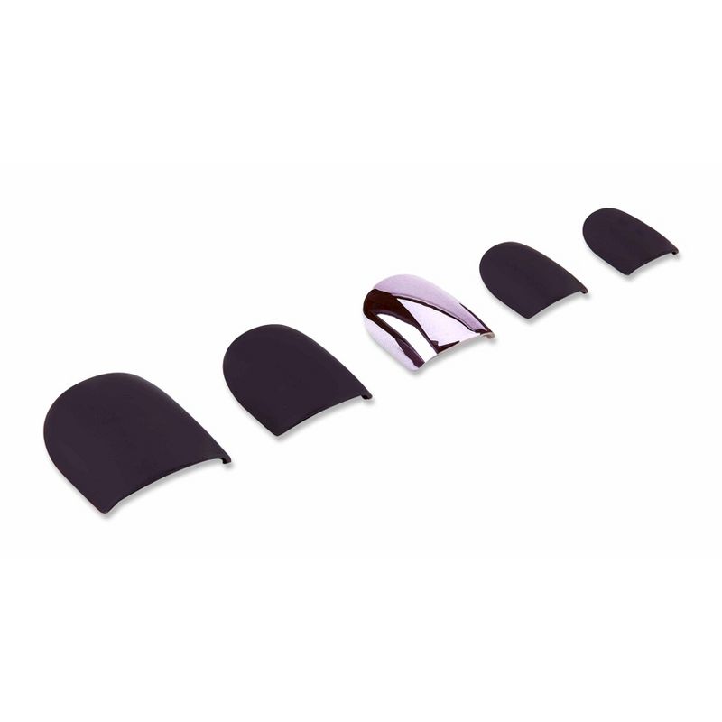 Ardell Nail Addict False Nails - Burgundy Chrome - 24ct