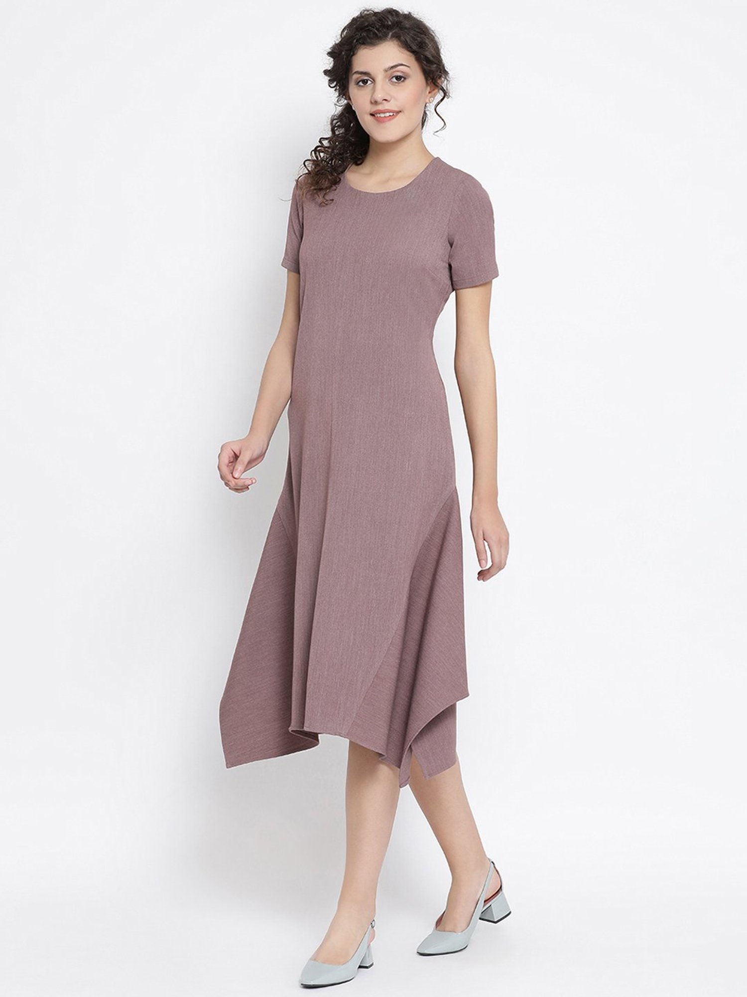 Office & You Vintage Pink Dress With Flower Brooch