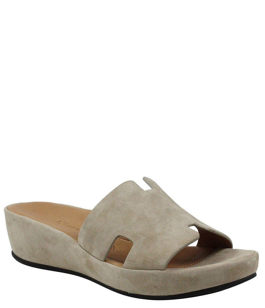 L'Amour Des Pieds Catiana Suede Platform Wedge Slides