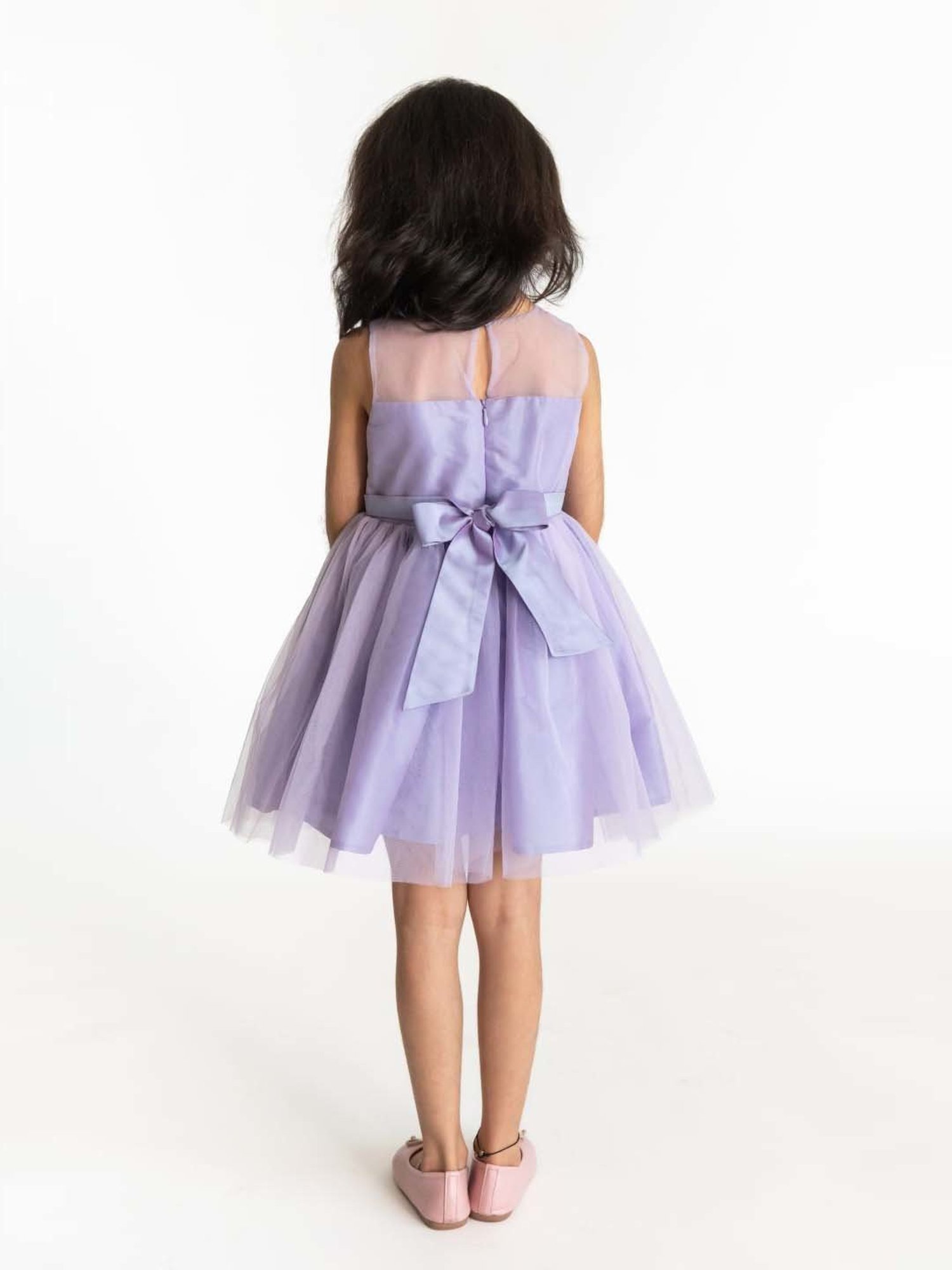 A Little Fable Kids Lavender Applique Dress