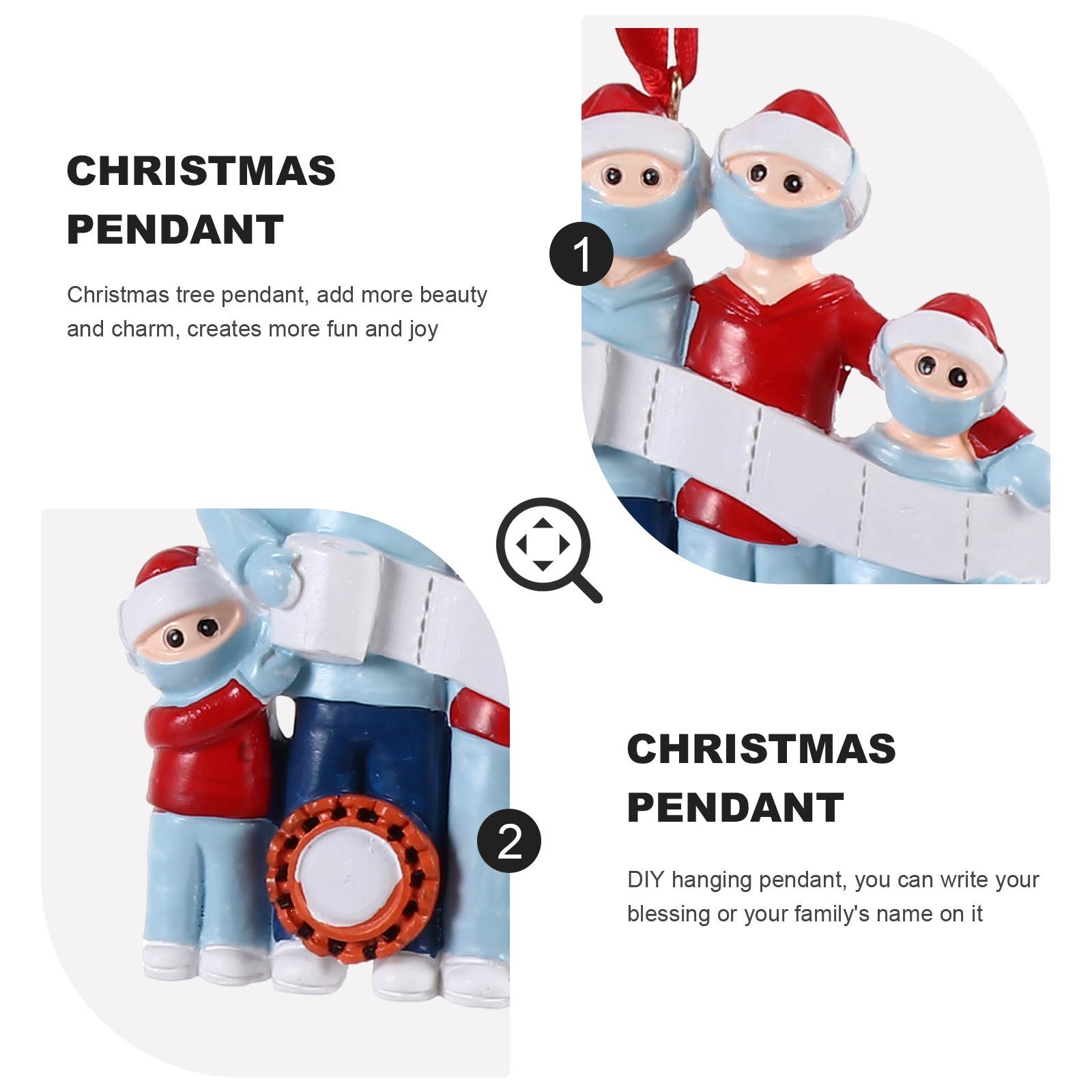 1 Pc Christmas Resin Family Pendant Creative Christmas Tree Hanging Decor