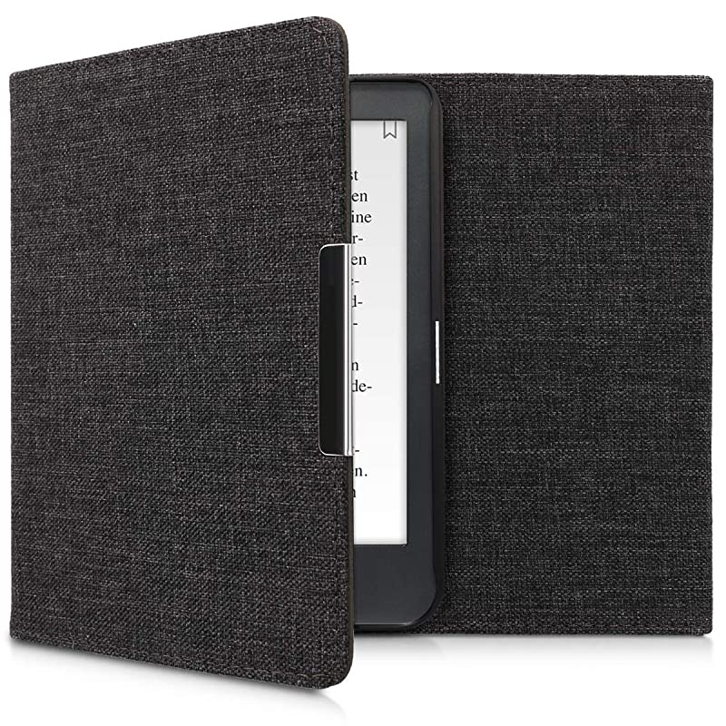 Case Compatible with Kobo Clara HD Book Style Fabric eReader Cover Flip Folio Case Dark Grey