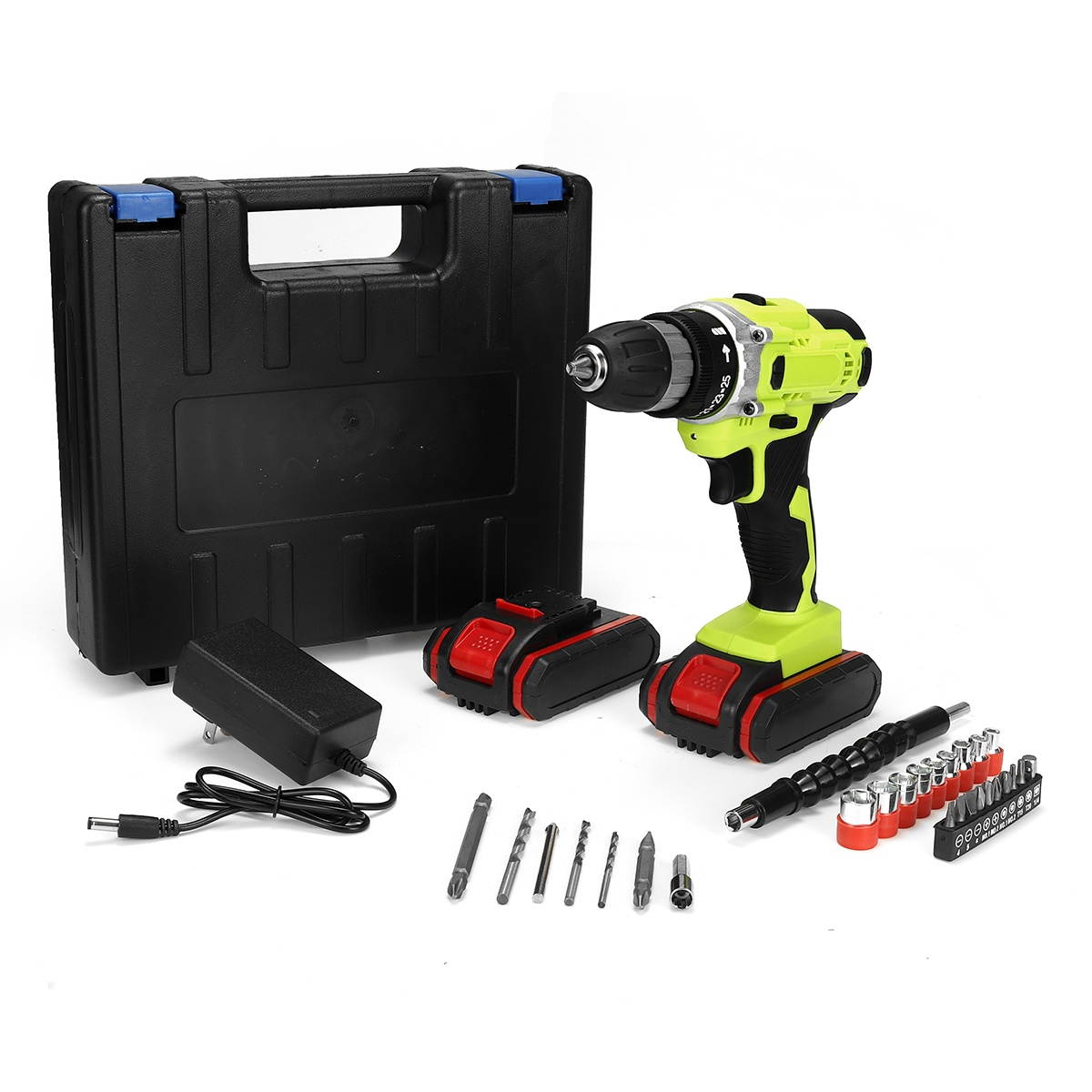 3 in 1 Multifunctional Cordless Electric Drill 48VF 25+3 3/8-Inch Chuck Impact Drill W/ 1/2pcs Battery-US Plug/One Battery