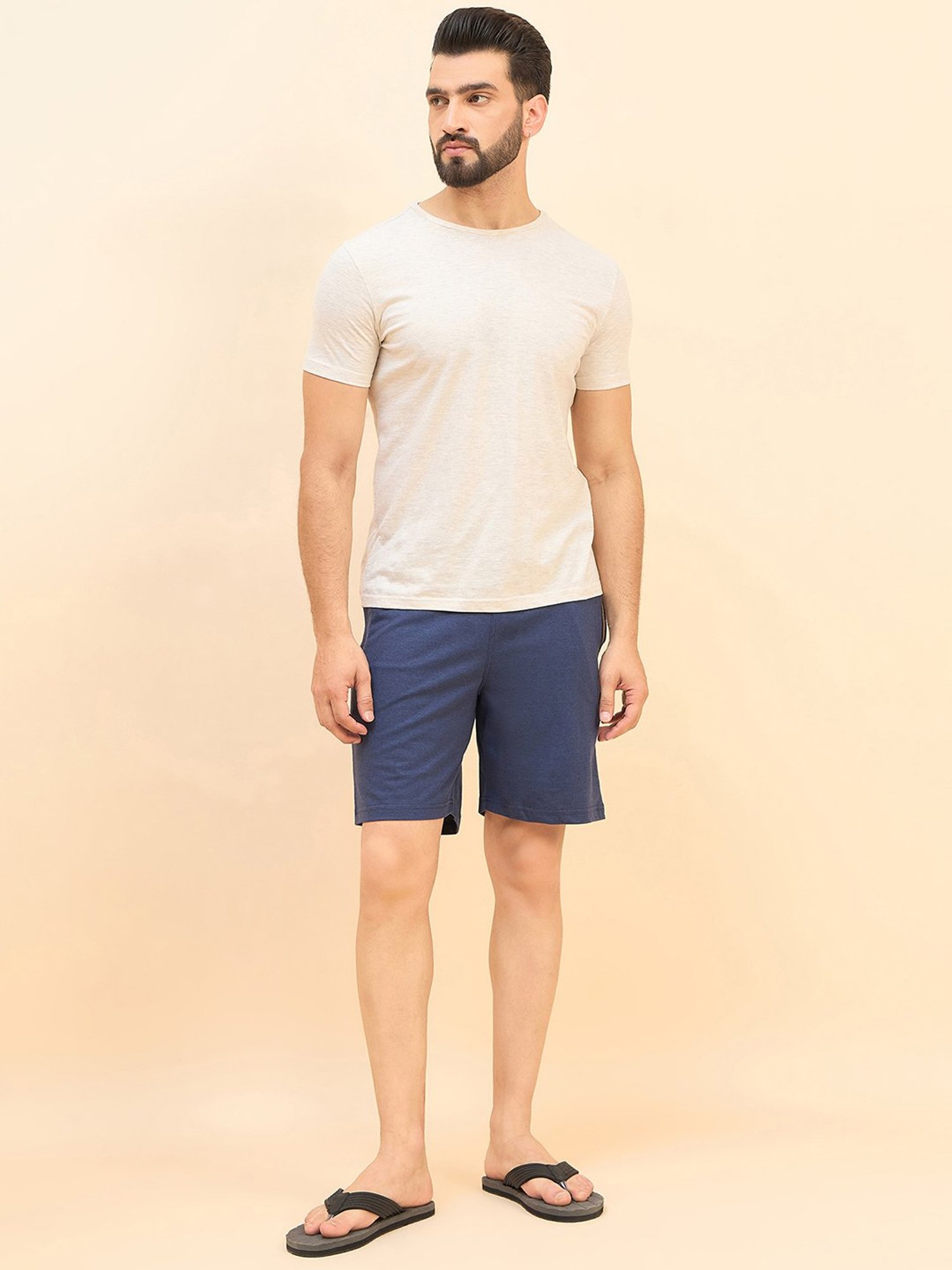 Sweet Dreams Navy Melange Regular Fit Lounge Shorts