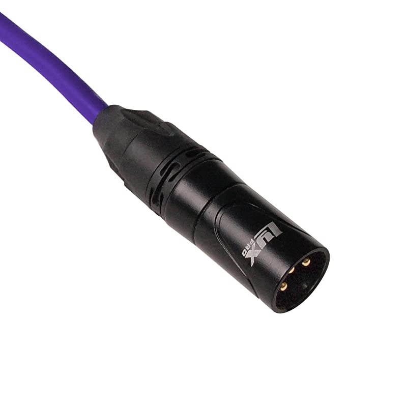 25 Feet XLR Microphone Cable Balanced Male to Female 3 Pin Mic Cord for Powered Speakers Audio Interface Professional Pro Audio Performance and Recording Devices Purple