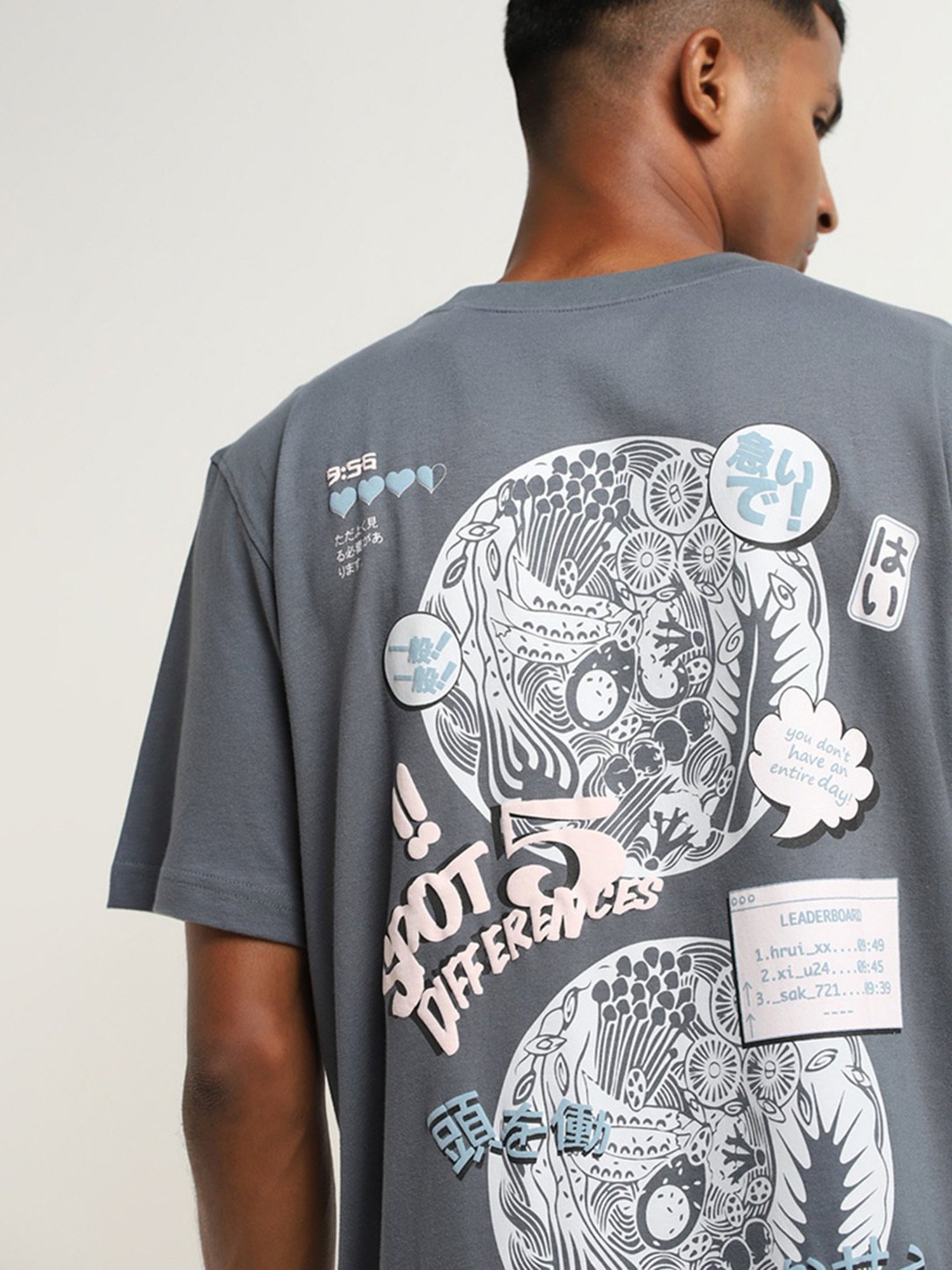 Nuon by Westside Blue Graphic Print Regular-Fit Cotton T-Shirt