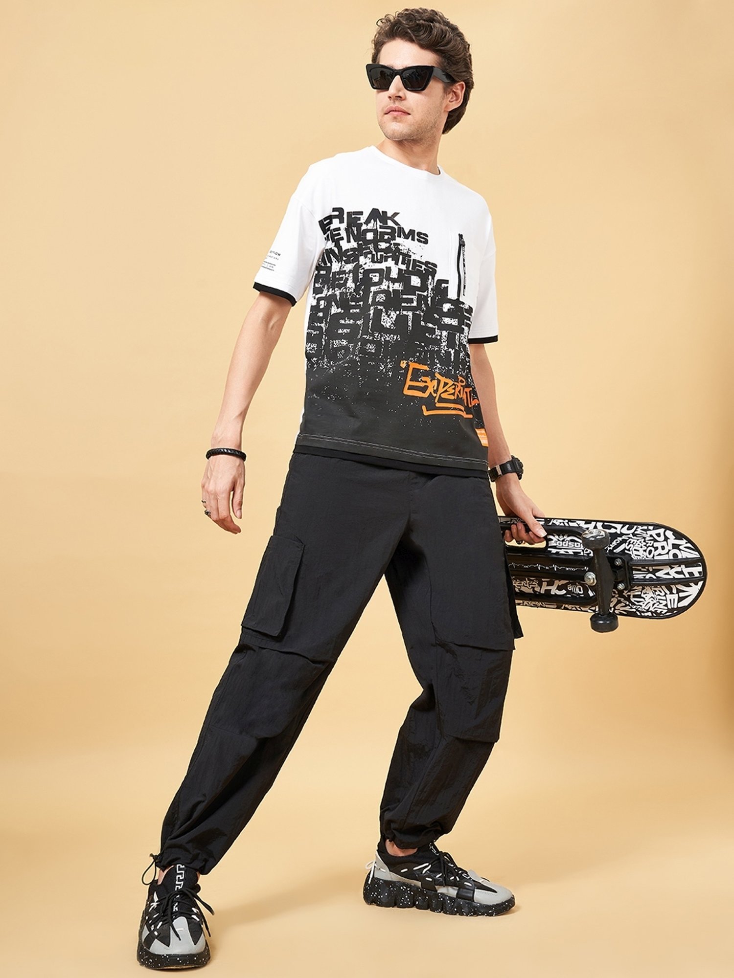 Street 808 by Pantaloons Jet Black Regular Fit Joggers