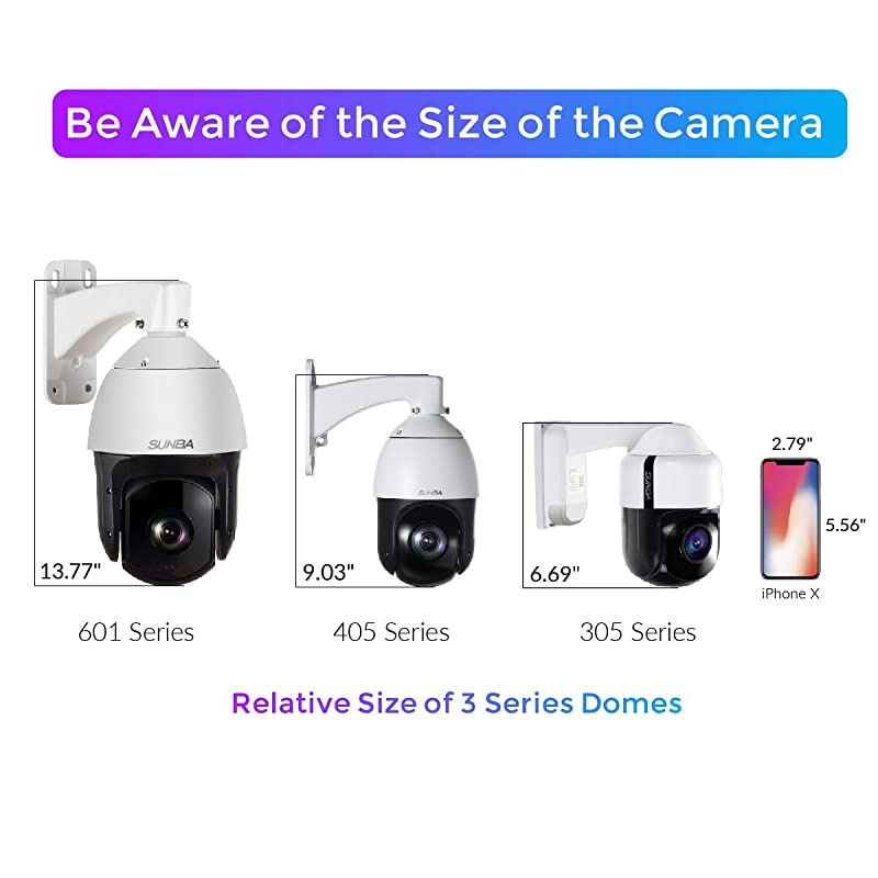 25X Optical Zoom 3MP IP PoE+ Outdoor PTZ Camera, Built-in Mic High Speed Security PTZ Dome, Long Range Infrared Night Vision up to 1000ft (601-D25X)