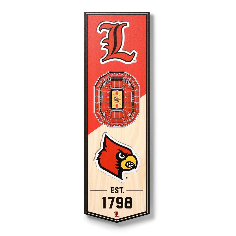 NCAA Louisville Cardinals 6"x19" 3-D Stadium Wall Sign