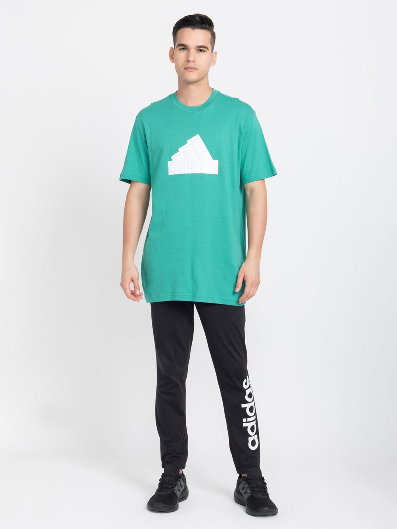 adidas Green Loose Fit Future Icons Cotton Crew T-Shirt