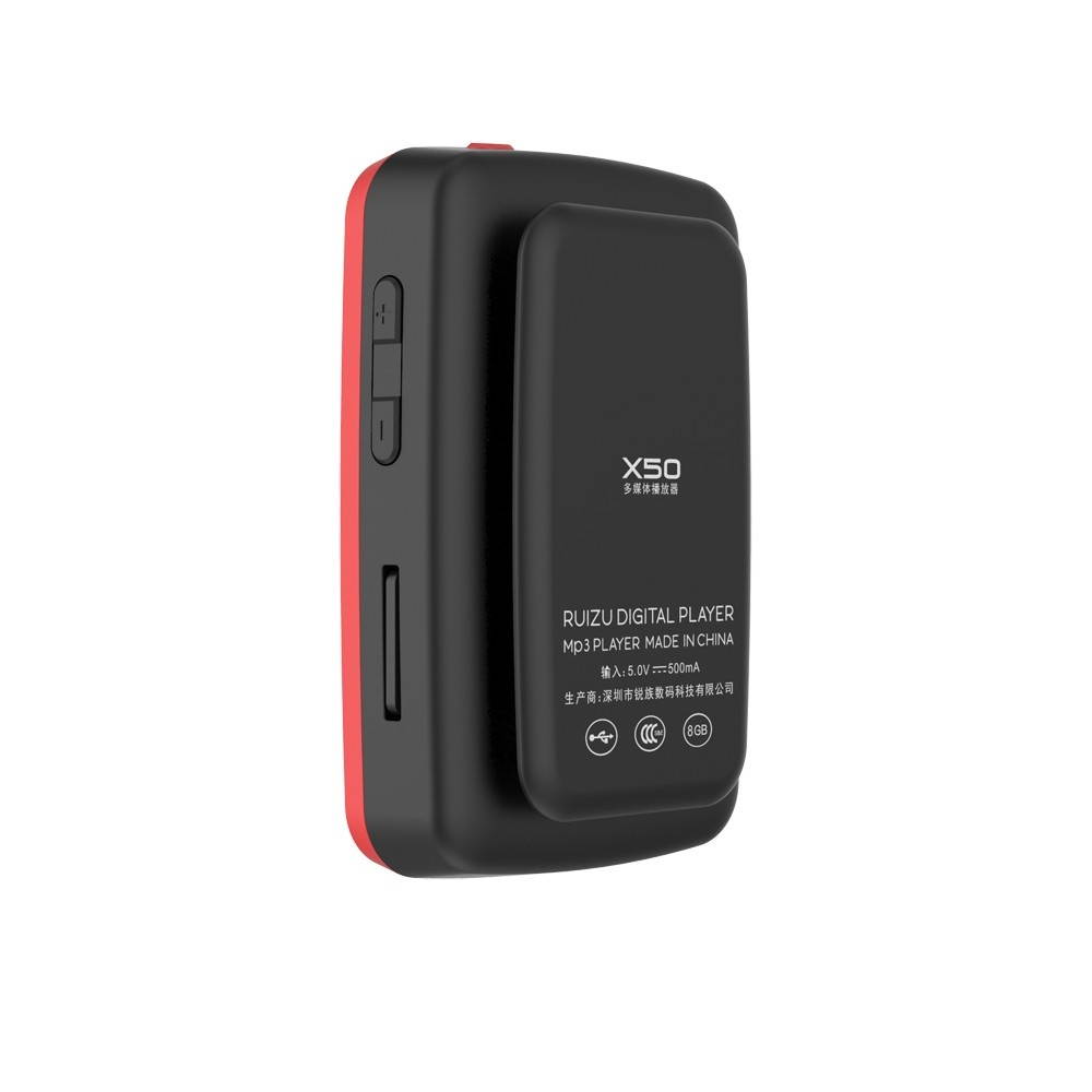 RUIZU X50 8GB 1.5in MP3 MP4 Player HiFi Lossless Sound Quality Bluetooth Pedometer TF Card FM Radio Recording E-book Time Calendar