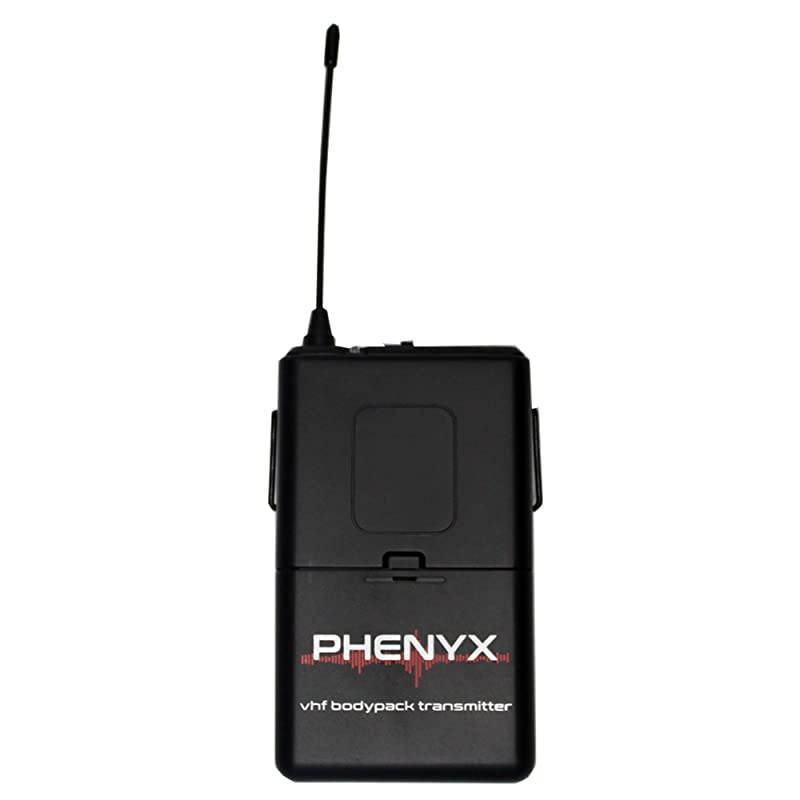 Wireless Bodypack Transmitter Compatible with Receiver PTV-2000, Channel D (Black)