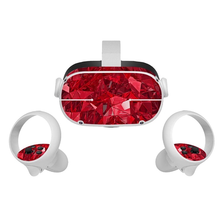 Amify Vinyl Skin Sticker for Oculus Quest 2 VR Headset Controller PVC Decals Cute Cartoon Wrap Cover for Oculus Quest 2 Accessories
