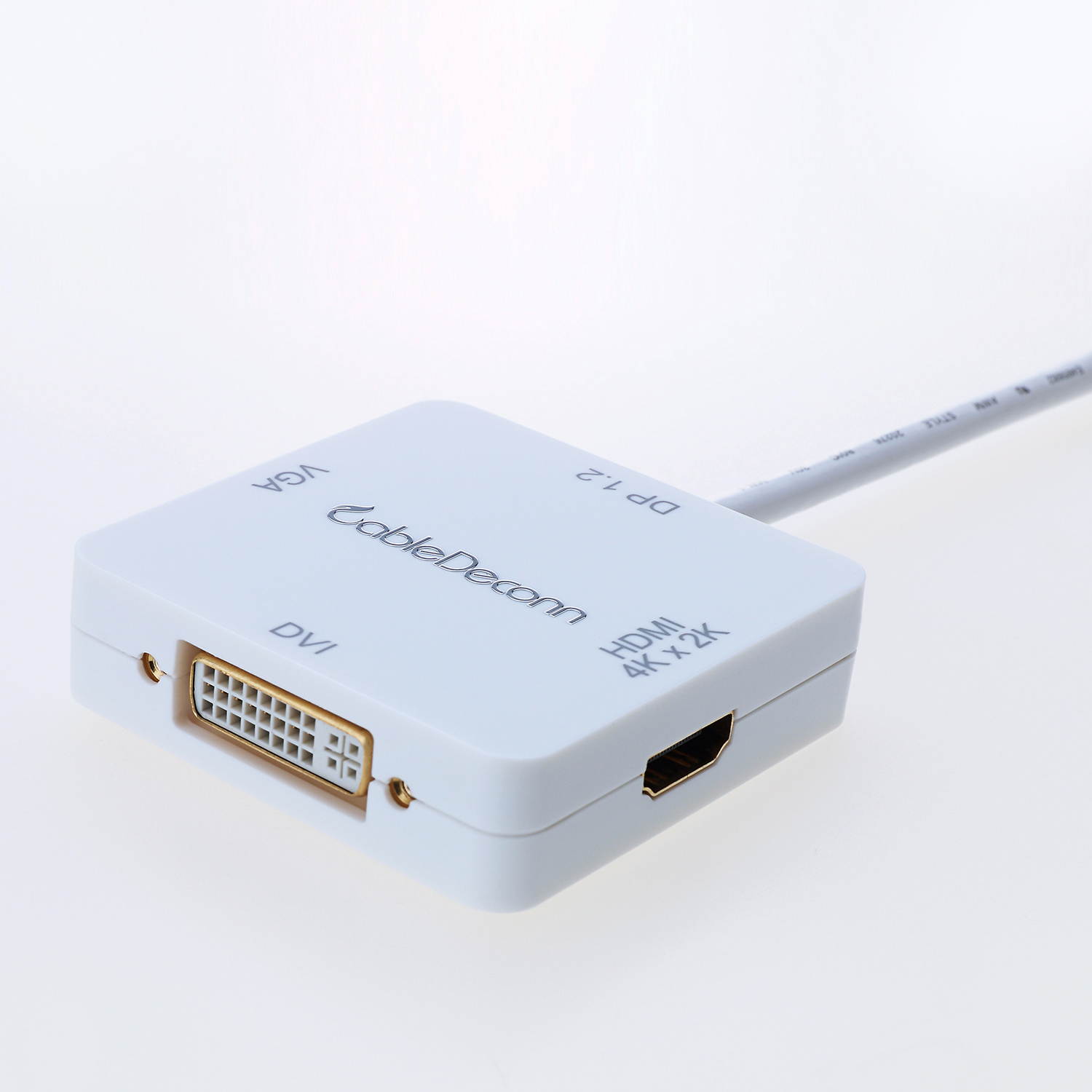 CableDeconn Thunderbolt Mini Displayport HDMI 4Kx2K to HDMI VGA DVI HDTV Video Cable Converter for Apple Macbook, Macbook Pro, iMac, Macbook Air, Mac Mini, Surface pro 2 3 4, Thinkpad ,Dell