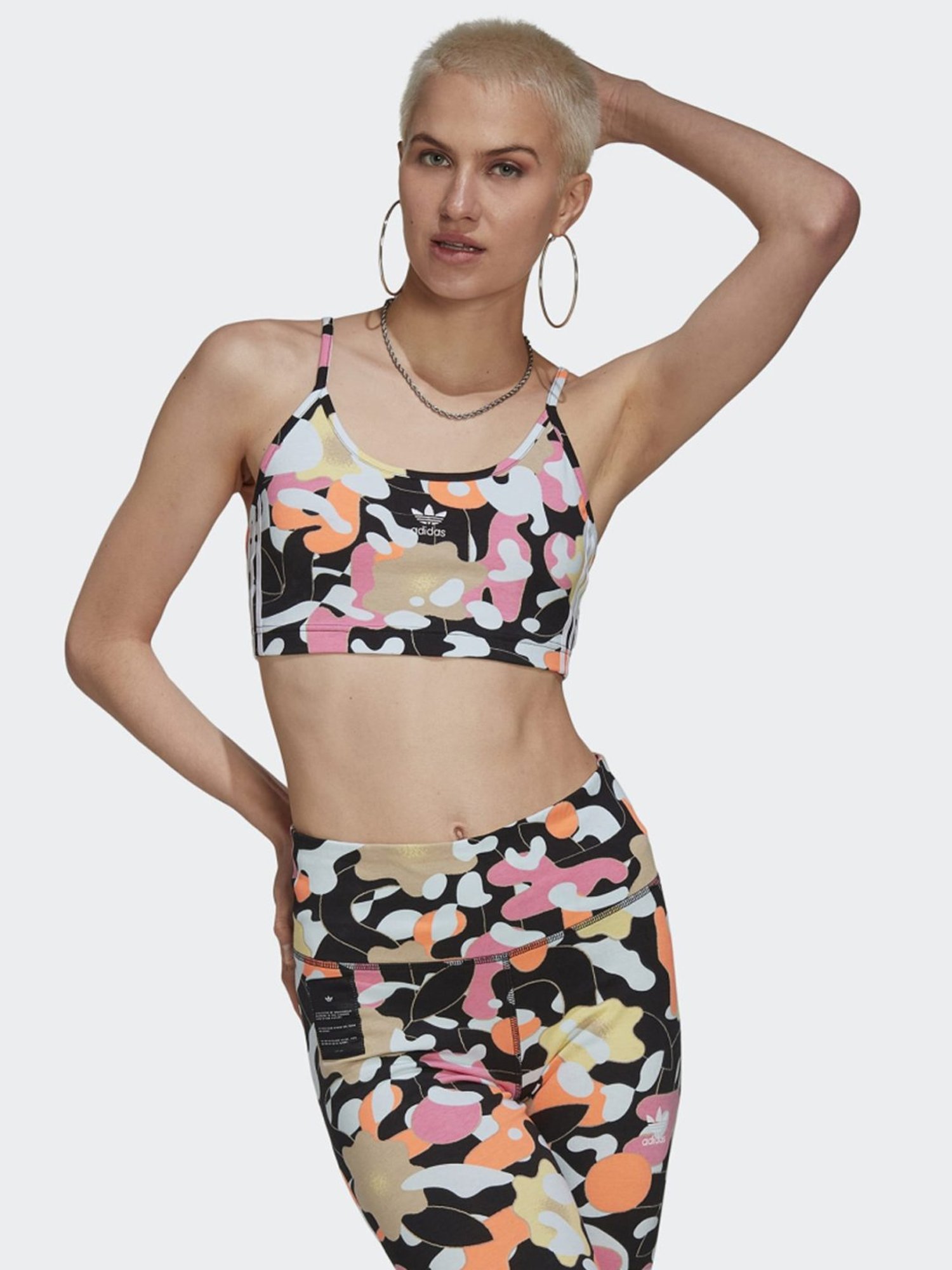 Adidas Originals Multicolored Cotton Printed Crop Top