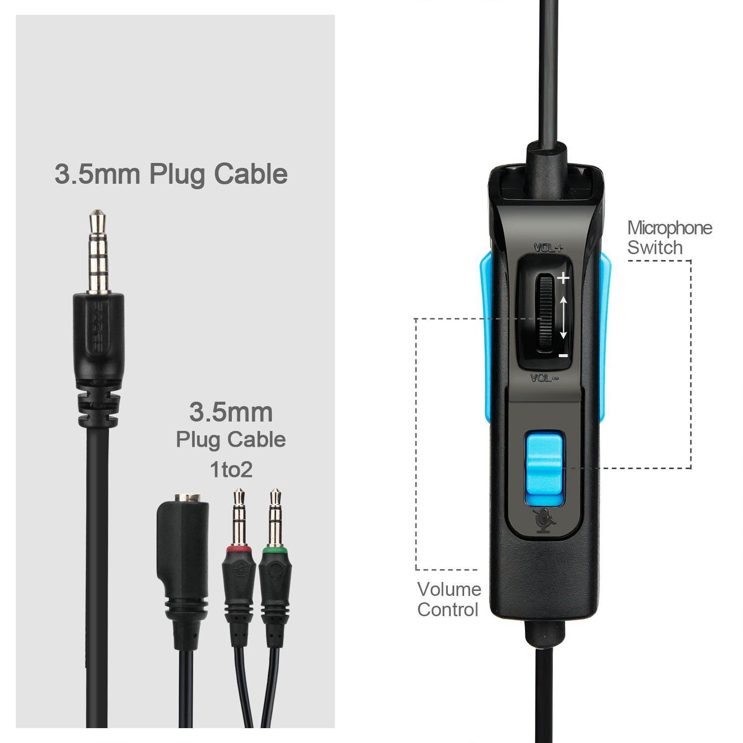 Over Ear Gaming Headset, Sades R5 PS4 New Xbox One PC Gaming Headphones, Bass/ Stereo/ Noise Cancelling/ Microphone/ Volume Control/ 3.5MM Plug