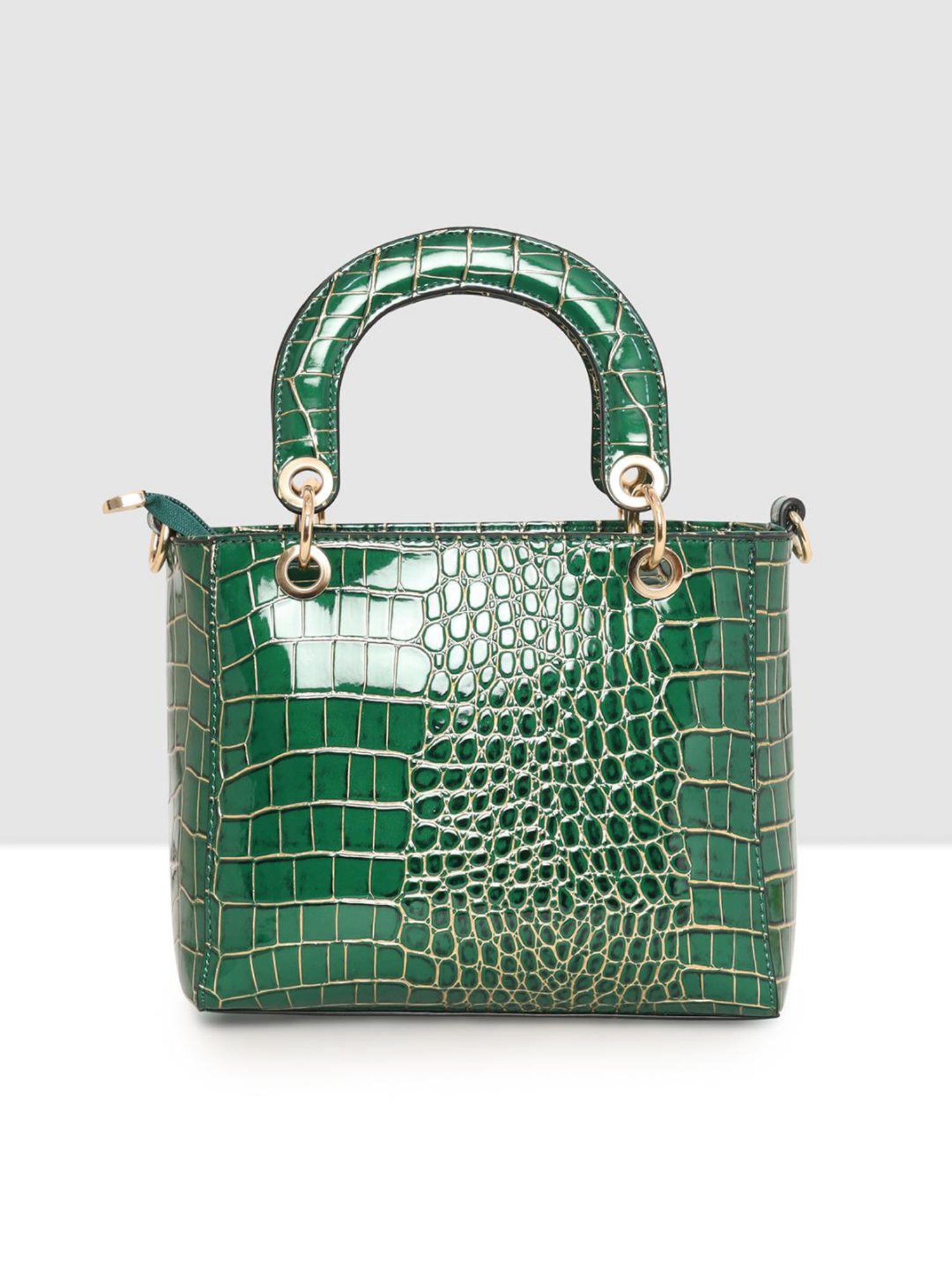 Esbeda Green Textured Medium Handbag