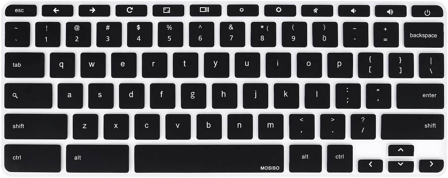 MOSISO Keyboard Cover Skin Compatible with HP 14 inch Chromebook, HP Chromebook 14-db Series, HP Chromebook 14-ca Series, HP Chromebook 14-ak Series, HP Chromebook 14 G2 G3 G4 G5 Laptop, Black