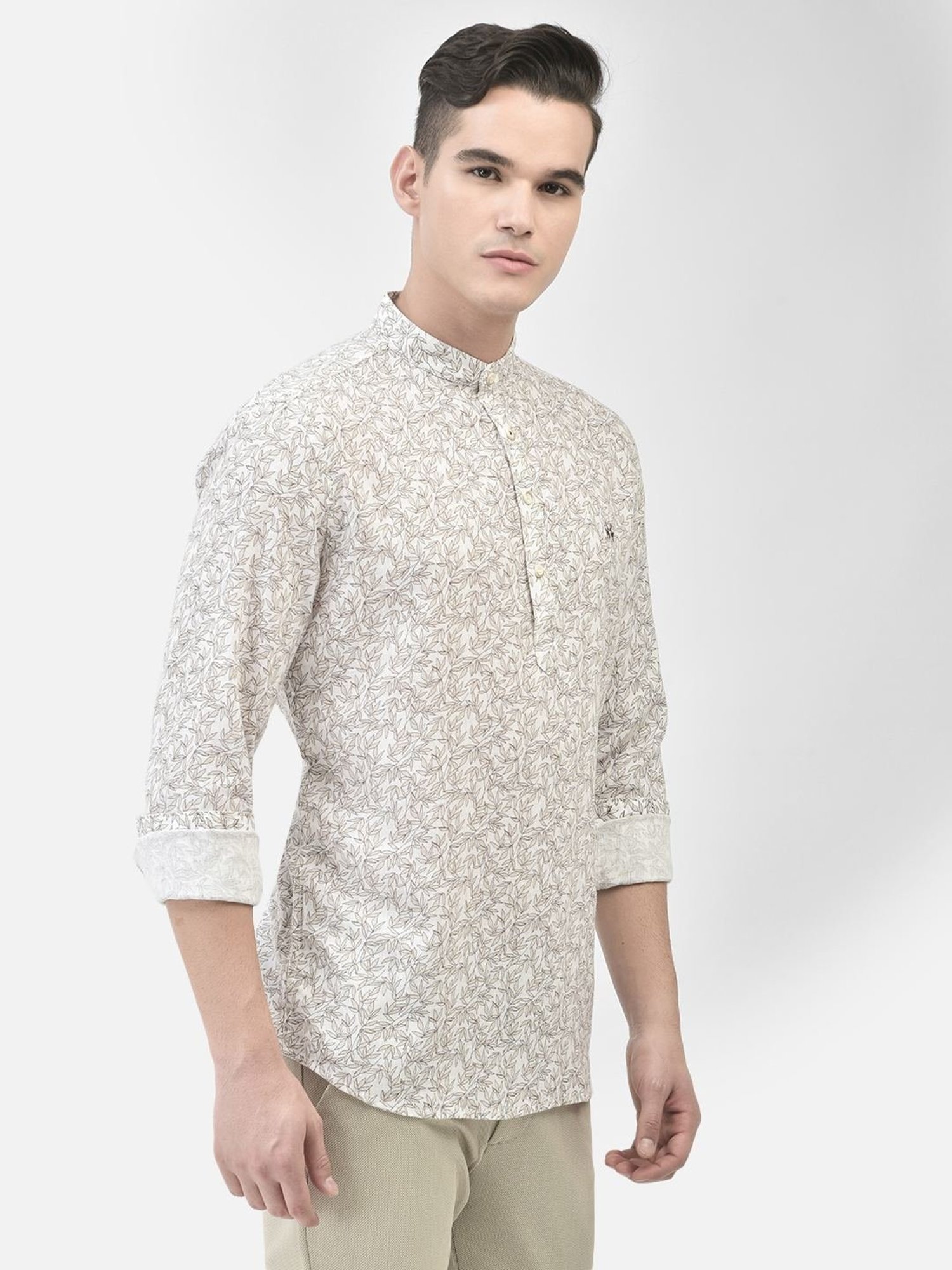 Manthan Red Full Sleeves Solid Kurta