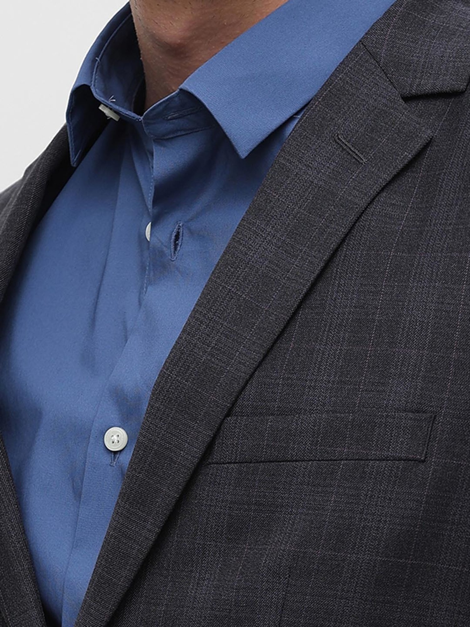 SELECTED HOMME Grey Slim Fit Check Blazer