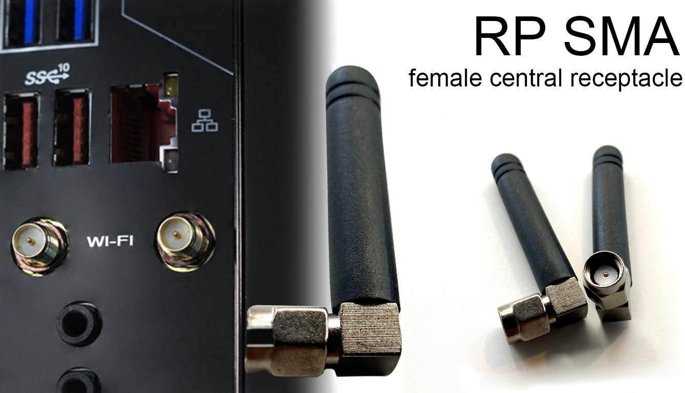 SFF Noir Shadowlink Antenna - Dual Band WiFi and Bluetooth Antenna Set for PC (Black)