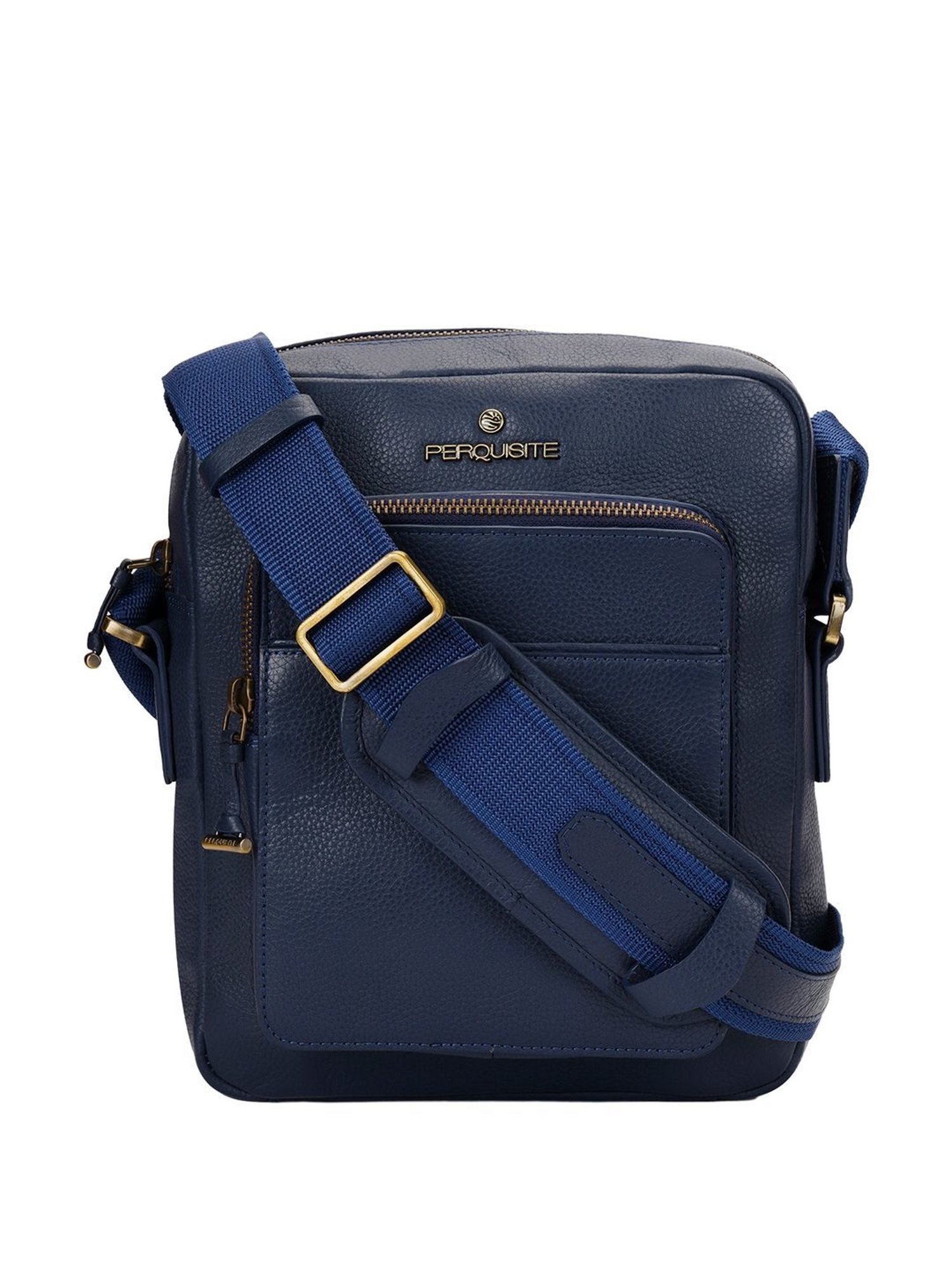 PERQUISITE MARK Navy Solid Medium Cross Body Bag
