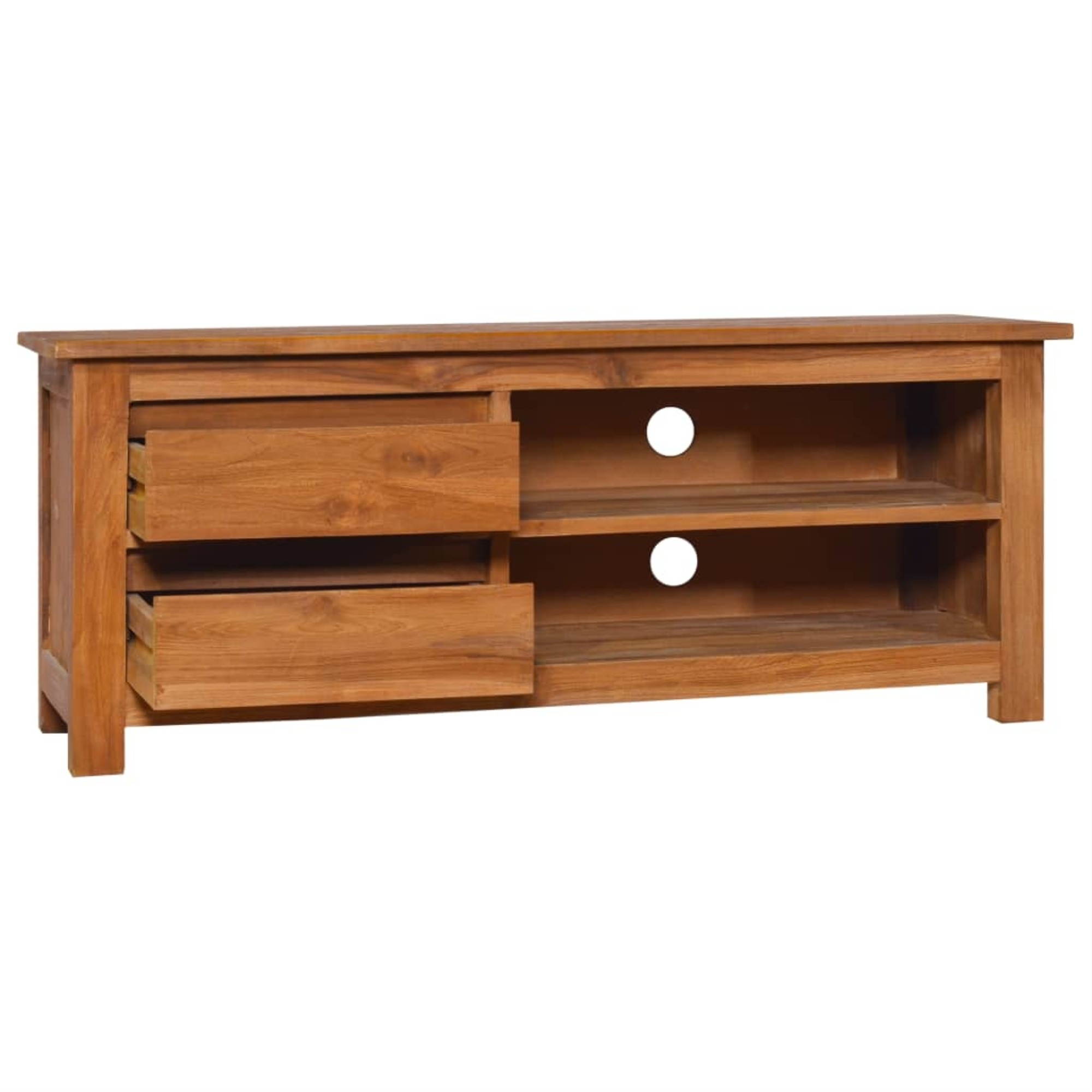 vidaXL Solid Teak Wood TV Cabinet TV Stand Unit Lowboard Stereo HiFi Cabinet