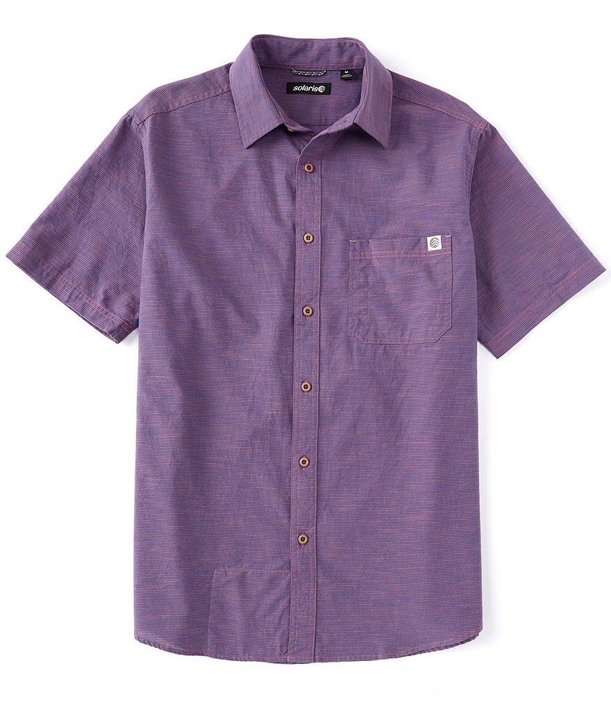 Solaris Short-Sleeve Horizontal Mini Stripe Sportshirt