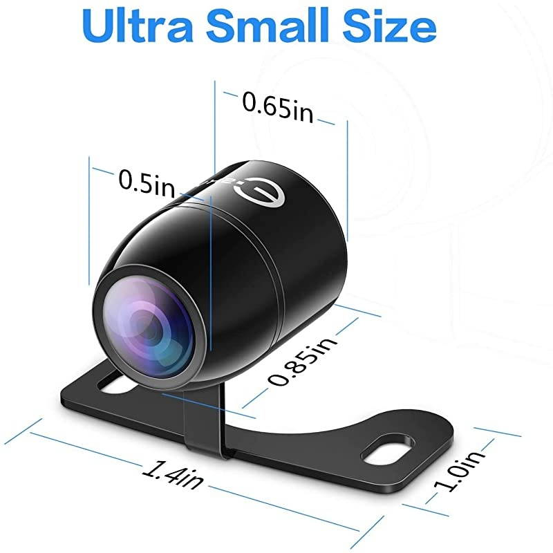 Backup Camera Mini HD Color CMOS Waterproof 170 Degree Viewing Angle Rearview Camera Car Reversing Rear ViewSide ViewFront View Security Pinhole Spy Camera