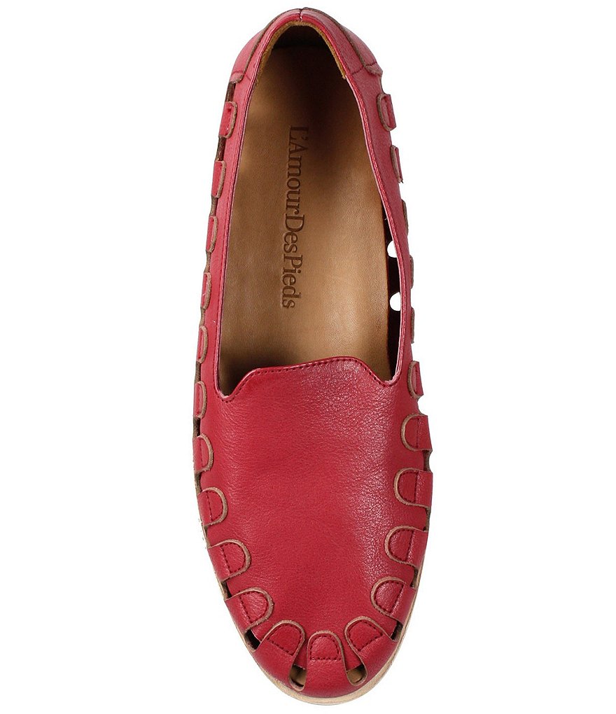 L'Amour Des Pieds Xanthia Leather Cut Out Venetian Slip Ons