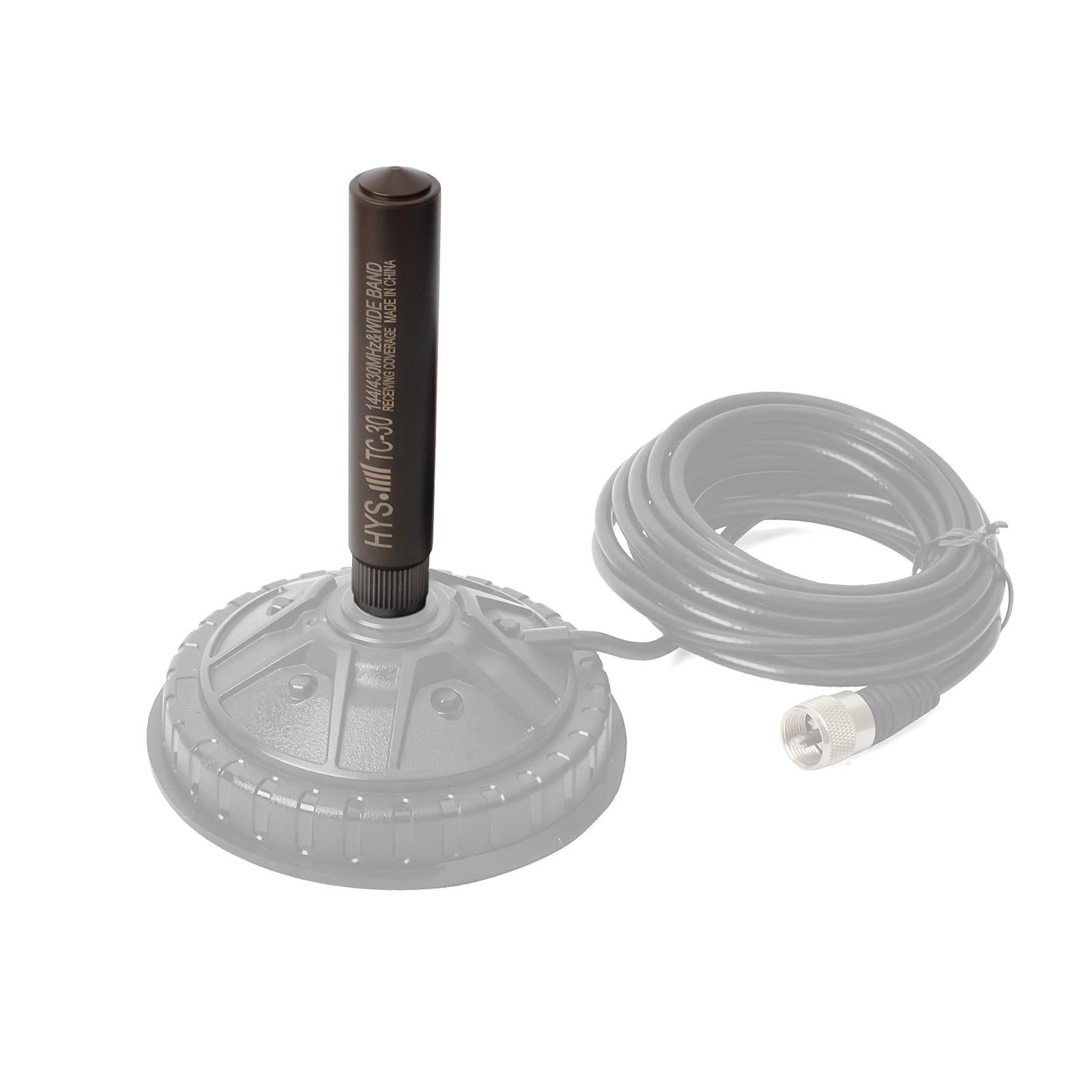 HYS Dual Band 144/430Mhz VHF UHF Fiberglass 4.7inch Stubby Mobile Car Antenna with UHF-Male (PL259) Connetcor for Midland ICOM Yaesu Kenwood Mobile Radio Transceiver