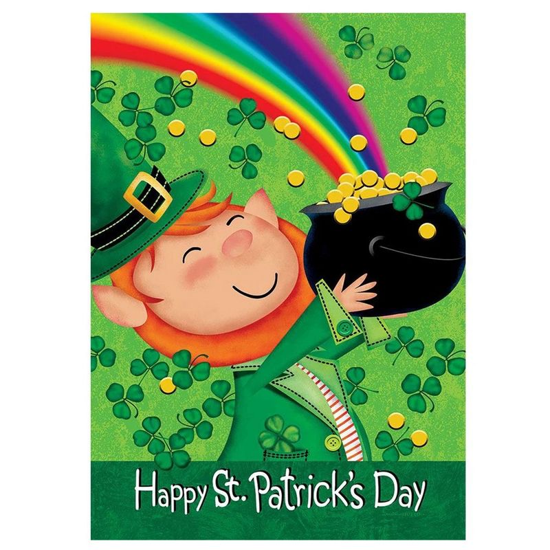 Home & Garden 17.75" Lucky Leprechaun Flag Printed In The Usa Custom Decor  -  Flags