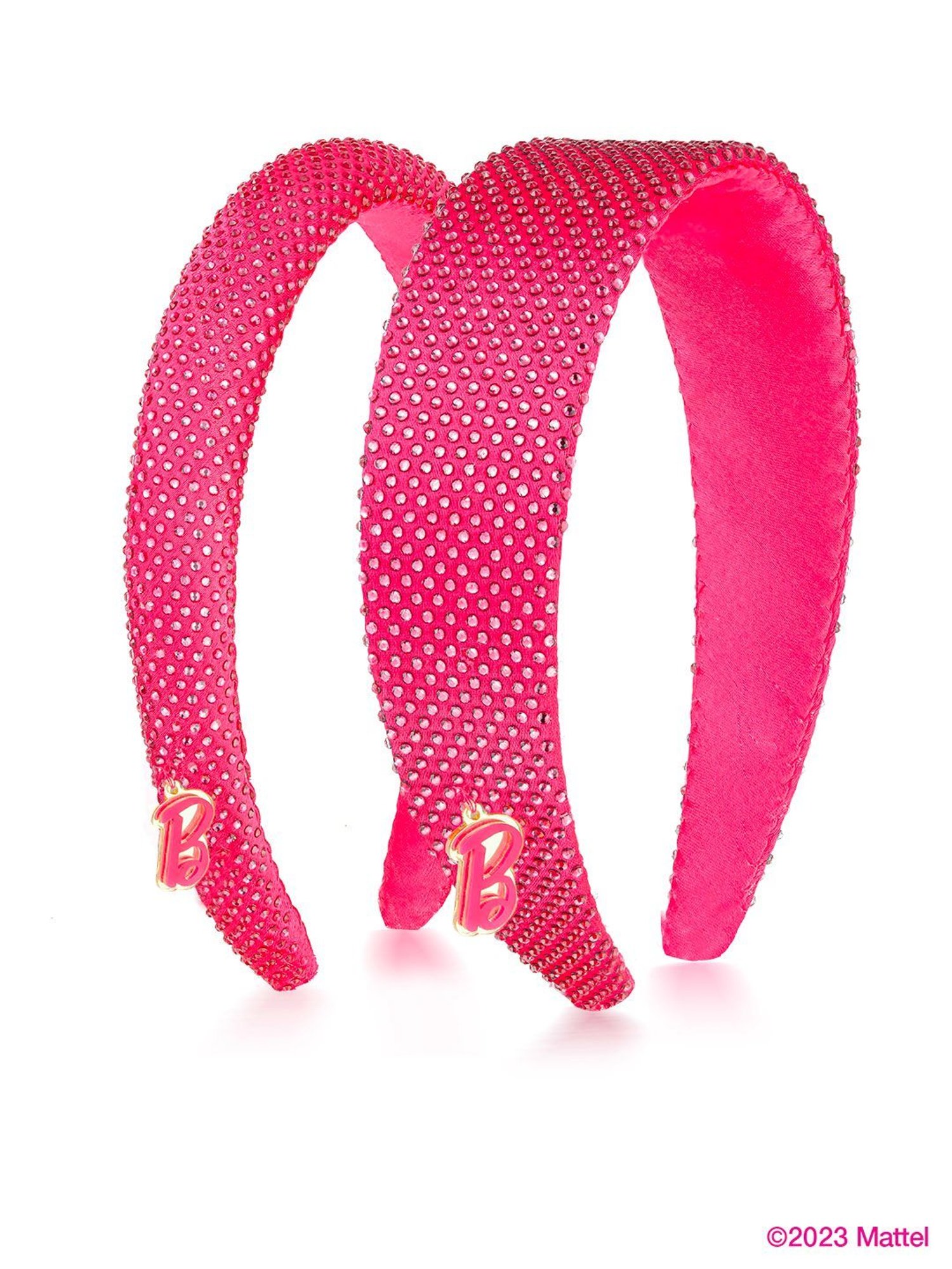 Hair Drama Company Barbie Rhinestone Pink Embellished Hair Band - Set of 2