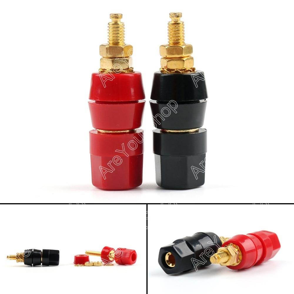 100 Pcs Copper Gold Plated Audio Speaker Binding Post Banana Jack Connectors  minij