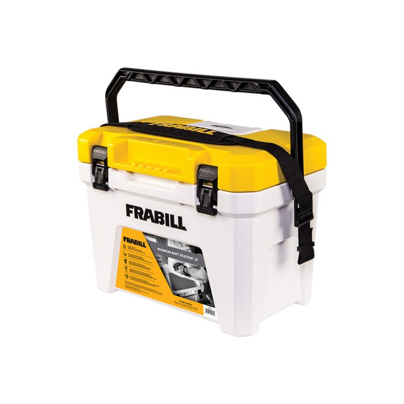 Frabill FRBBA213 Magnum Bait Station 13 Heavy Duty Tackle Box Bait Station Live Bait Cooler, 2 Speed Water Resistant Battery Powered Aerator, 13 Quart