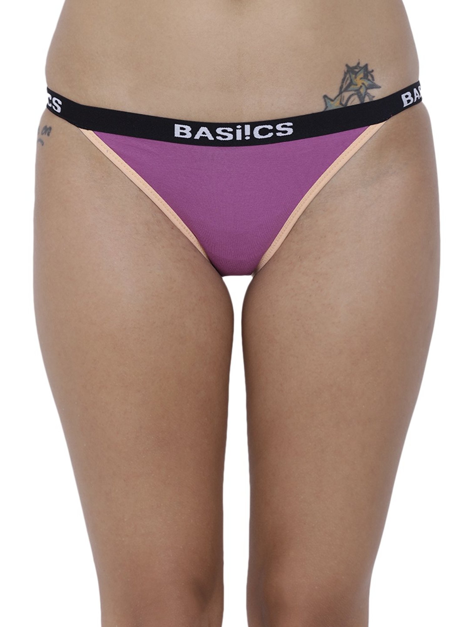 BASIICS by La Intimo Multicolor Cotton Bikini Panty ( Pack Of 2 )