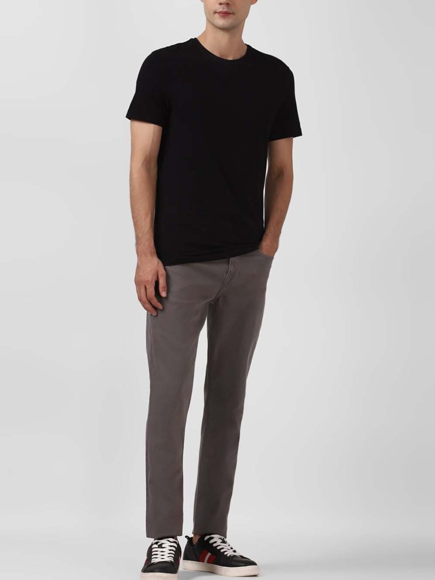 Simon Carter London Slim Fit Grey Lightly Washed Mid Rise Jeans