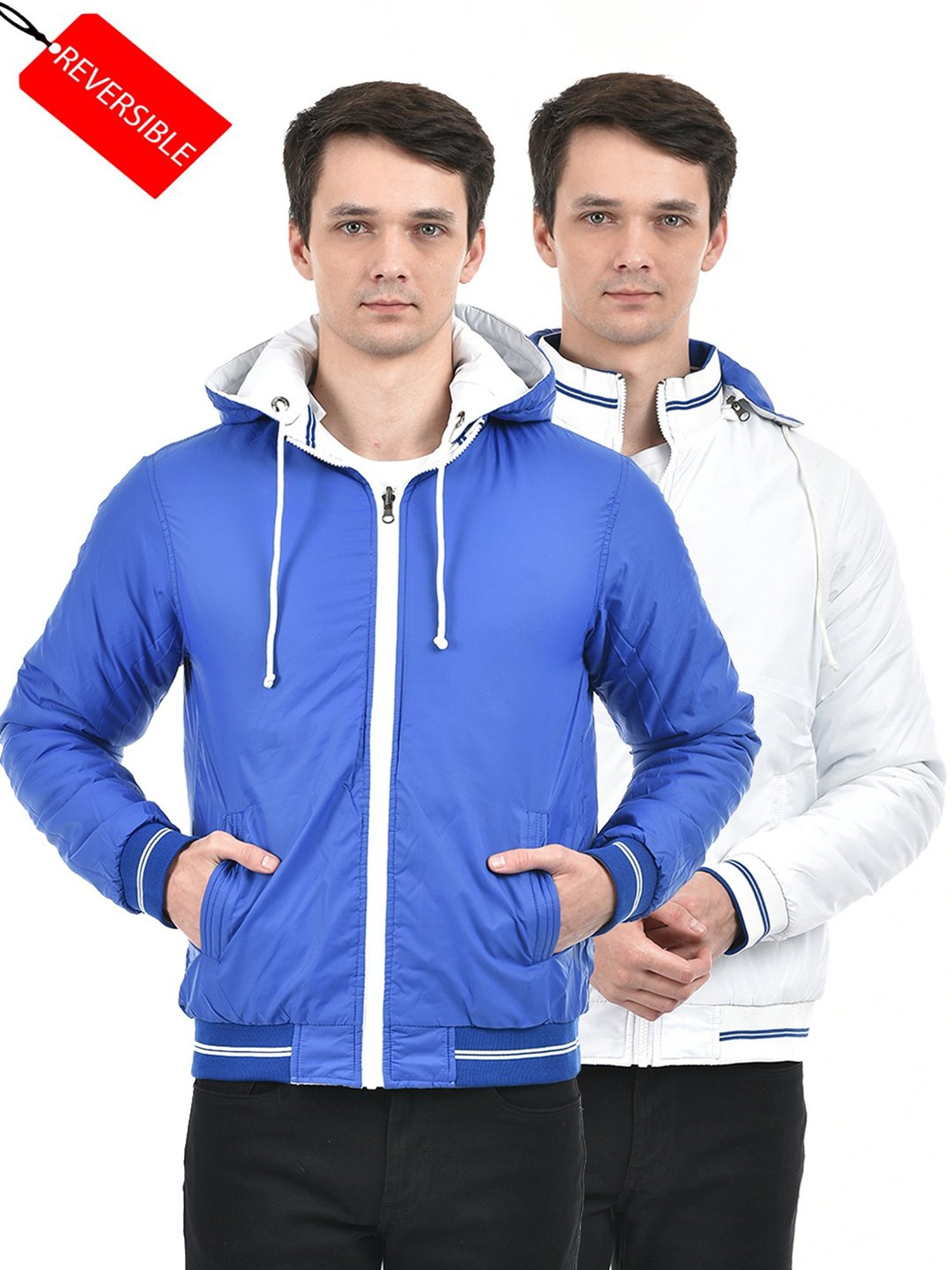 Lawman Pg3 Royal Blue & White Regular Fit Reversible Jacket