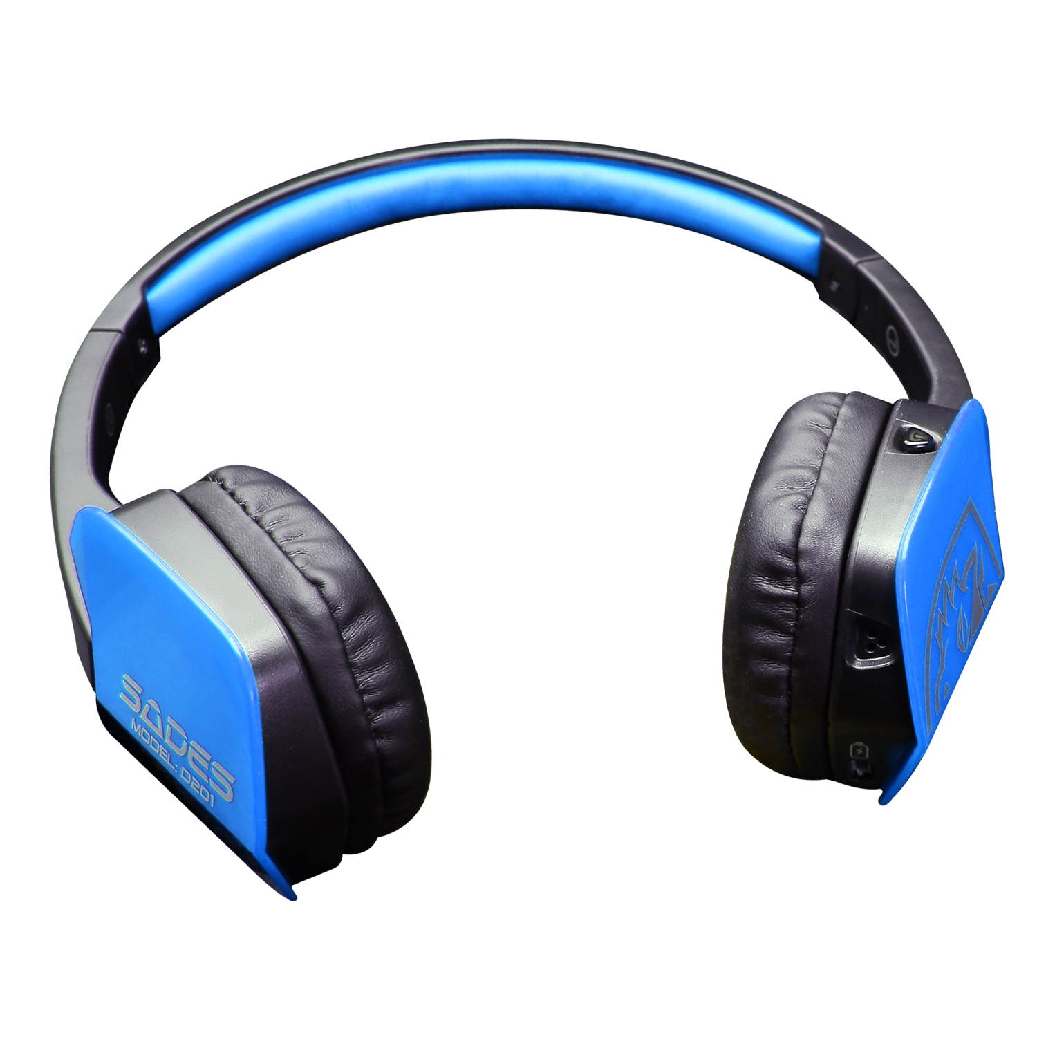 SADES D201 4.1 Bluetooth Headset Stereo Gaming Headphones with Mic Jack on Ear for PC Laptop and Other Smart Phones(BlackBlue)