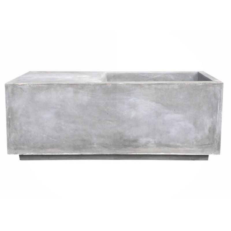 14.6" Kante Lightweight Modern Outdoor Concrete Square Planter Natural Gray - Rosemead Home & Garden, Inc.