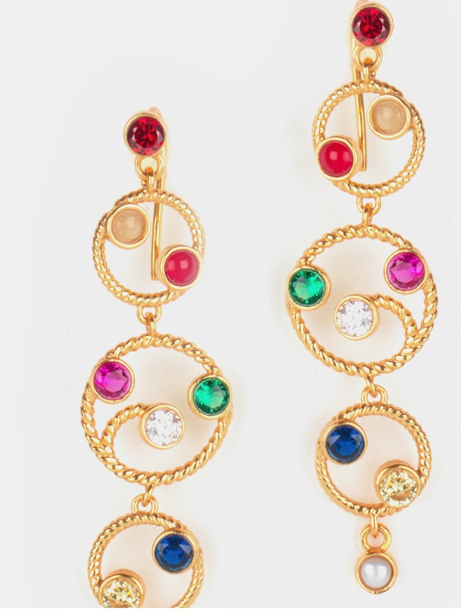 Shaya 92.5 Sterling Silver Being My Own Navratna Galaxy Earrings for Women