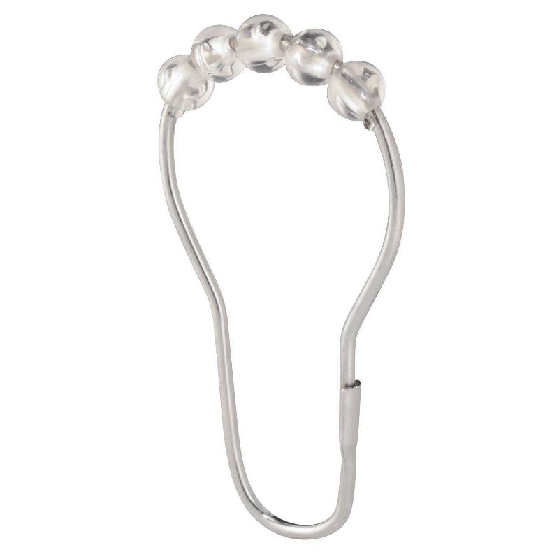 Dot Shower Curtain with Memory Foam Mat and Ring Bundle Blue/White - iDESIGN