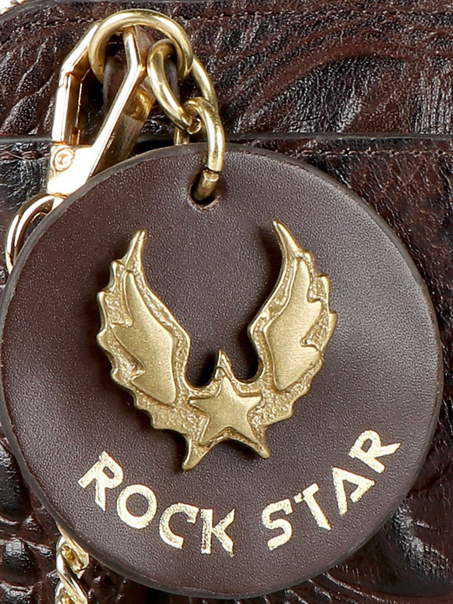 Hidesign Rockstar Punk W2 Brown Textured Small Sling Handbag