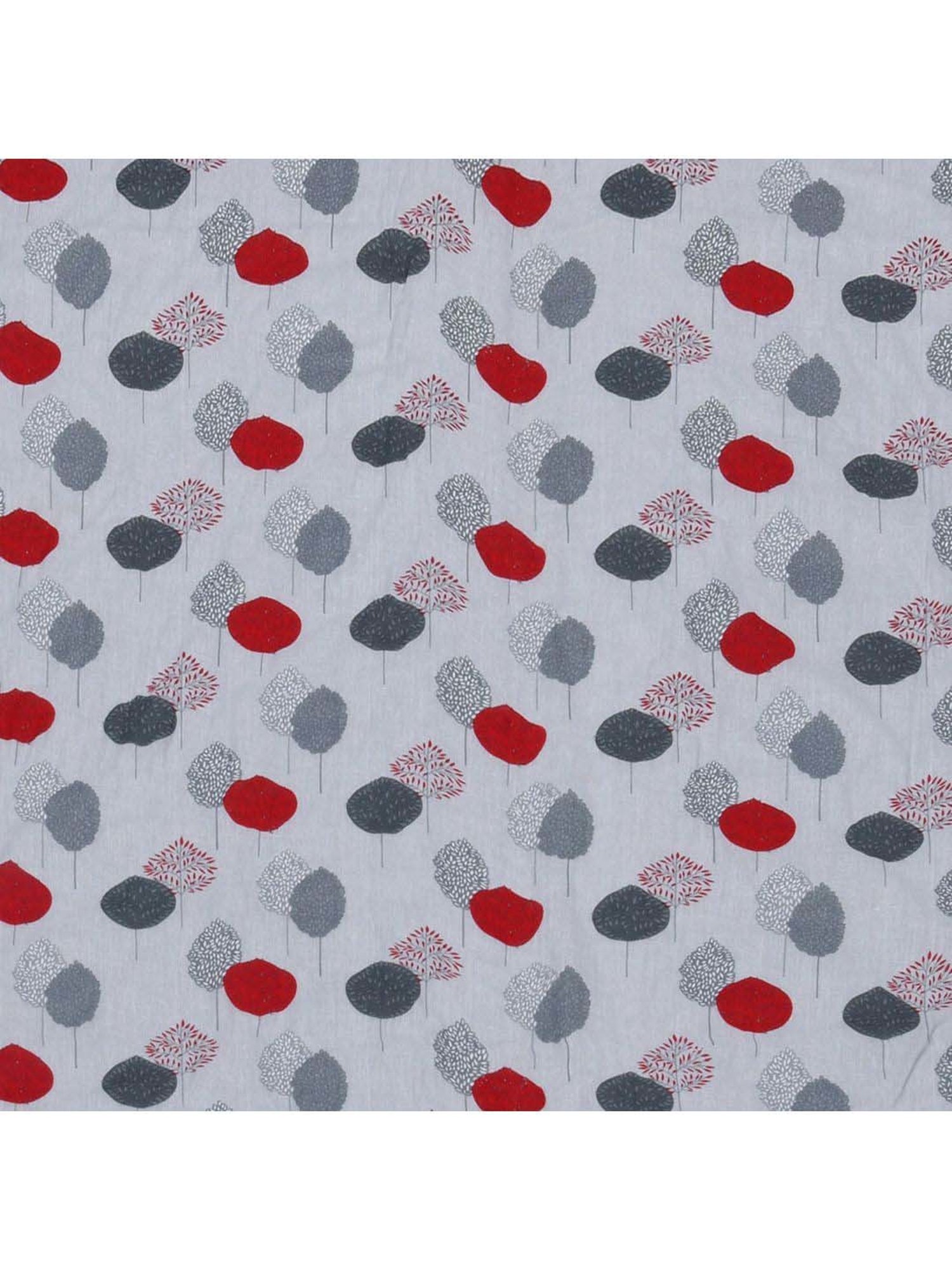 @home Grey & Red 140 TC Cotton Leaf Design Double Bed Dohar