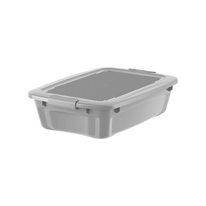 Bella Storage Build & Store 27qt Medium Latching Tote Gray