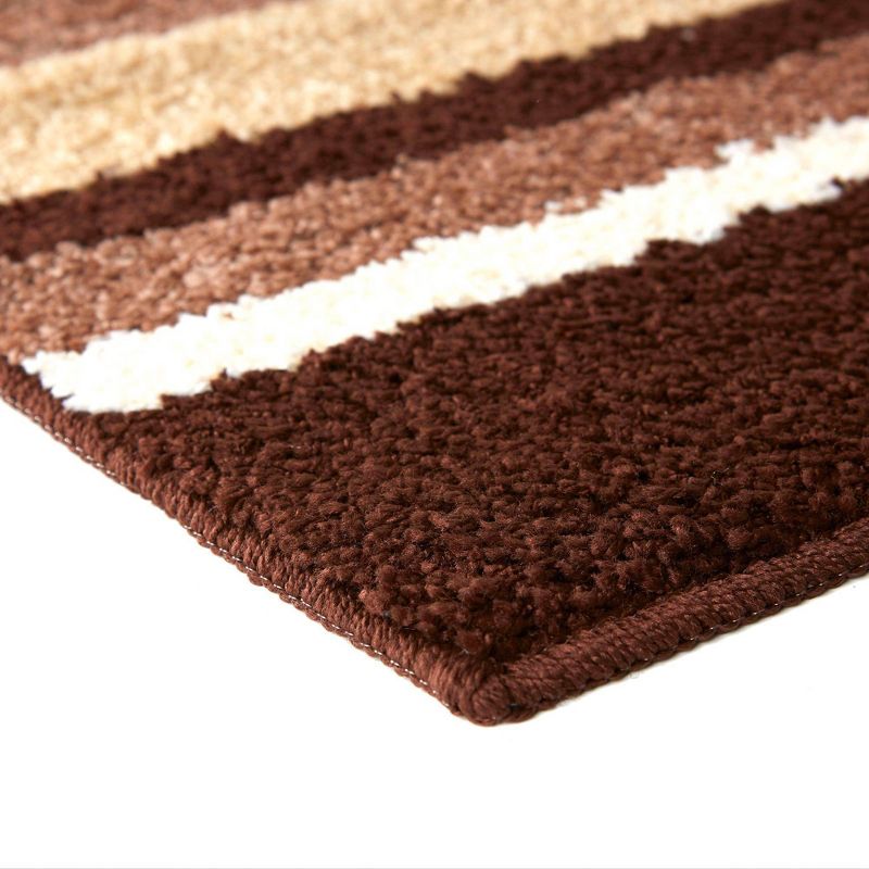 19.6"x31.5" Avalon Comfort Bath Mat Brown/Beige - Home Dynamix