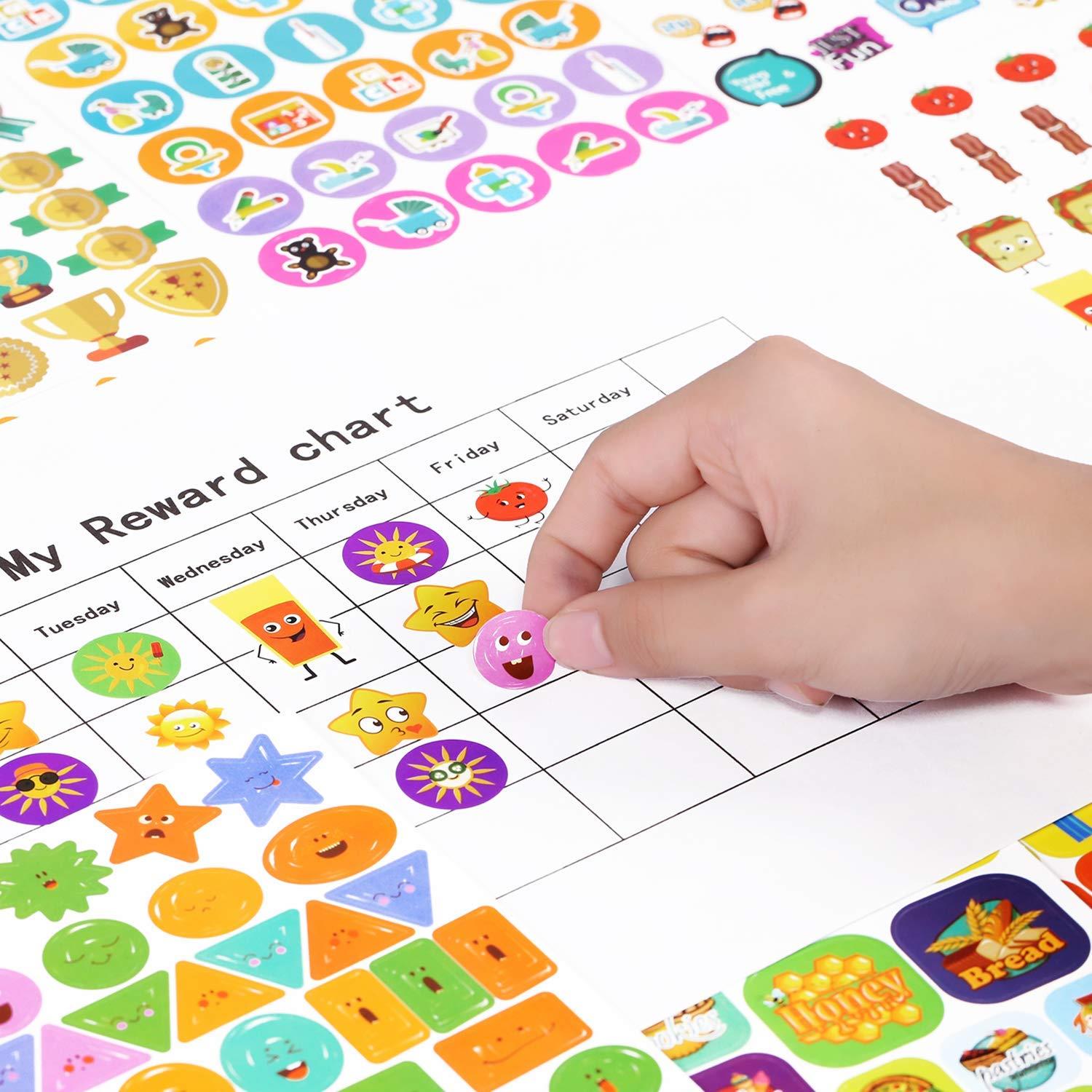 Teacher Stickers for Kids,3050 Pcs Incentive Stickers for Teacher Classroom and School Bulk Use,Reward Stickers Mega Variety Pack,16 Design Styles Including 3D Heart, Face, Star, Thumbs, Cupcake (96)