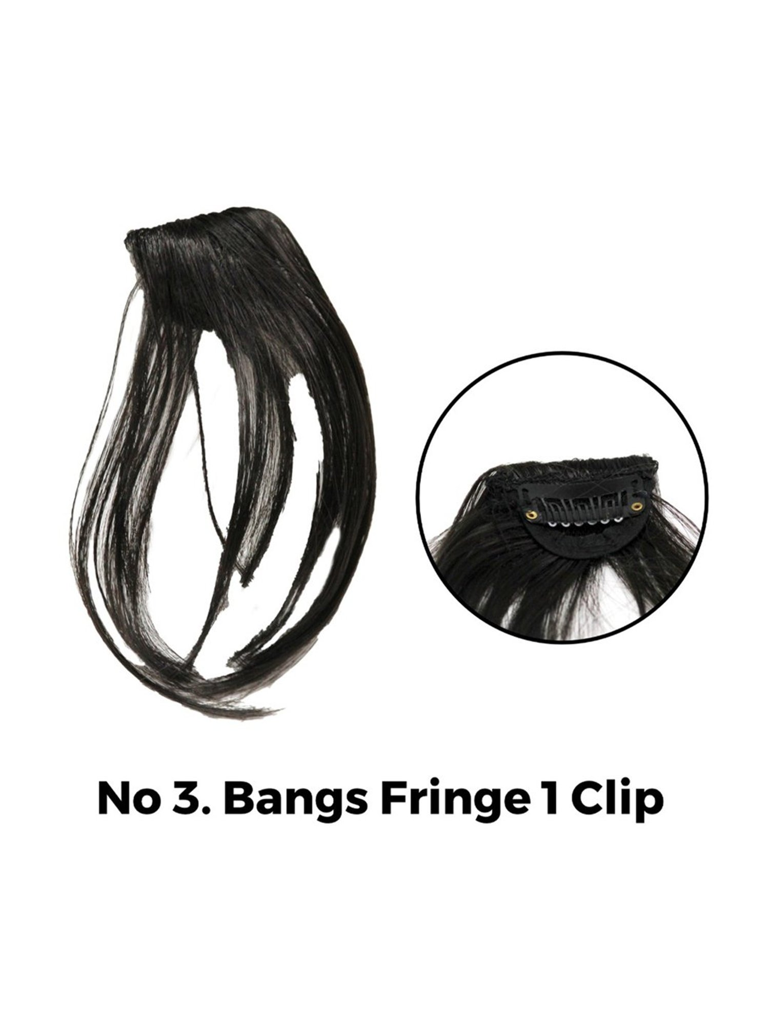Bronson Professional Clip-In Bangs Fringe Hair Extensions - Natural Black No. 3