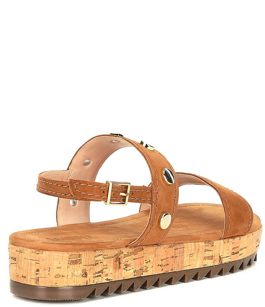 Schutz Rafah Suede Studded Detail Flatform Sandals