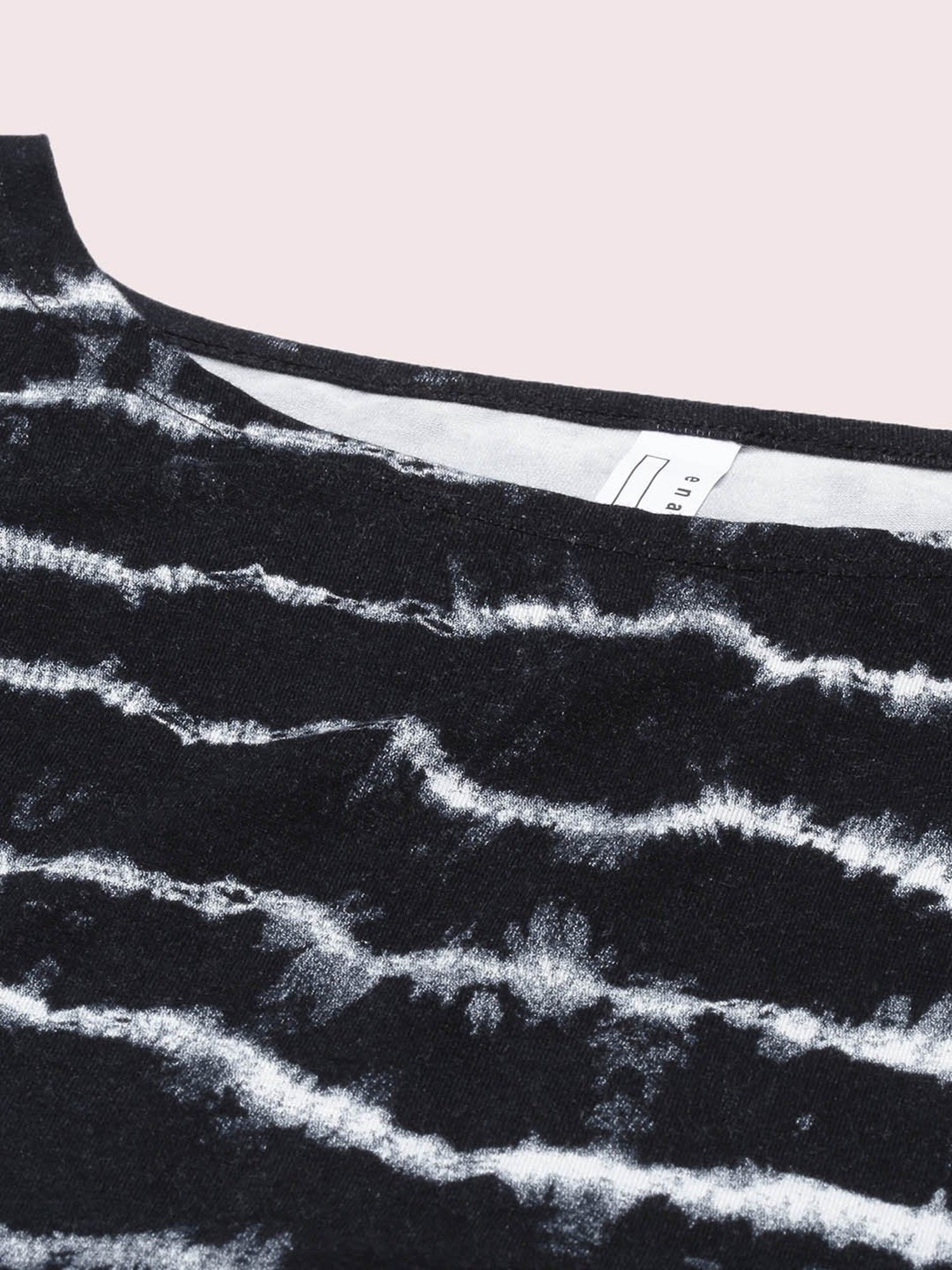 Enamor Black Striped Top With Shorts